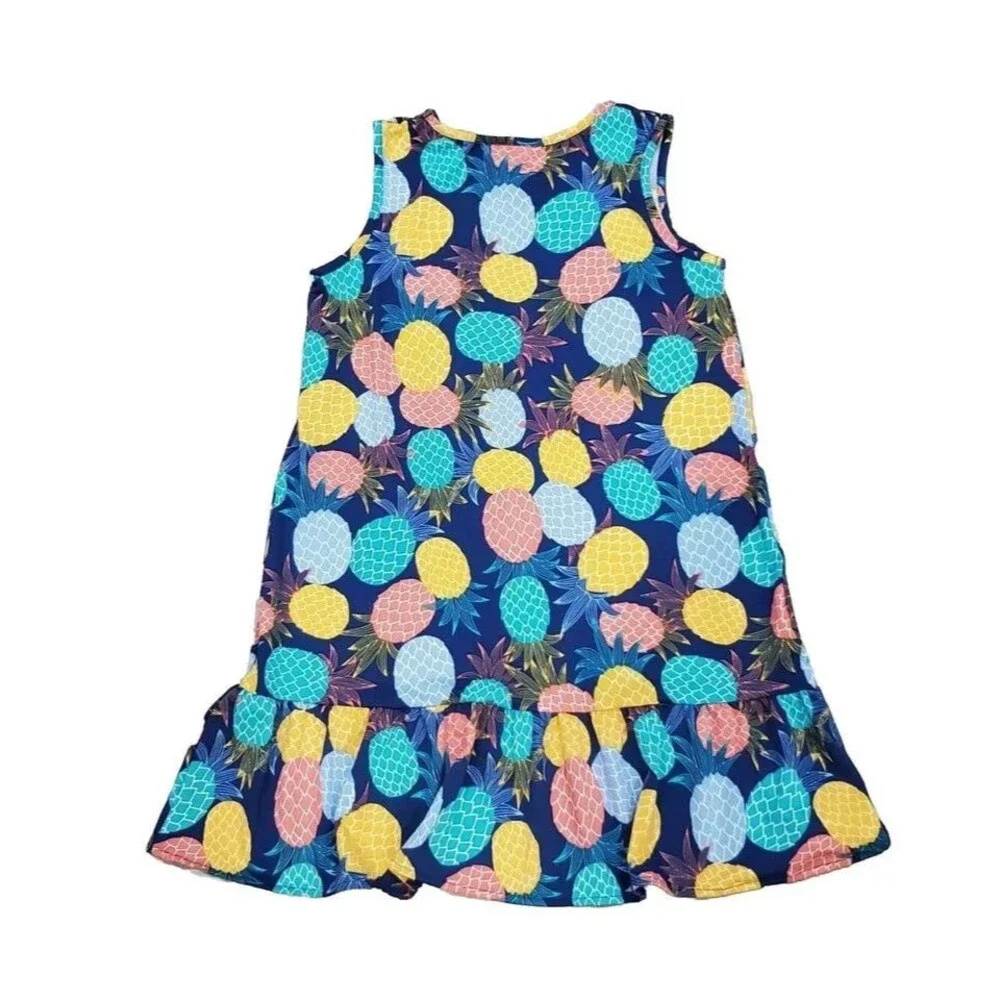 Cooke Street Hawaii Girls All Over Colorful Pineapples Hawaiian Dress M (8)